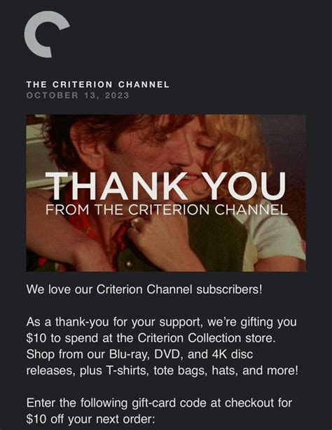 criterion channel asking for promo code what is it.